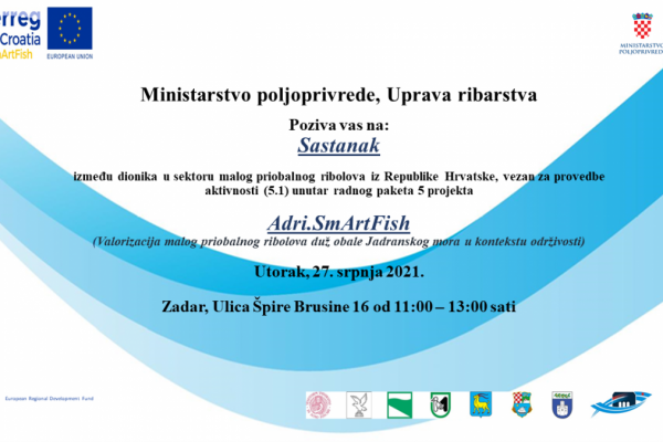 Poziv na sastanak dionika u segmentu malog priobalnog ribolova!